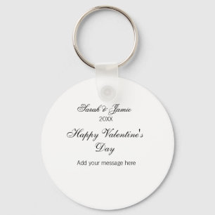 Happy Valentine's day name date message simple ele Keychain