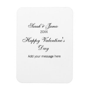 Happy Valentine's day name date message simple ele Magnet