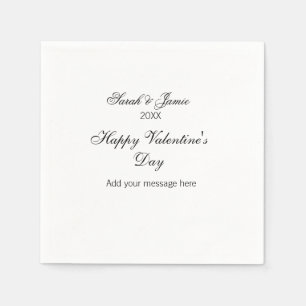 Happy Valentine's day name date message simple ele Napkin