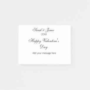 Happy Valentine's day name date message simple ele Post-it Notes