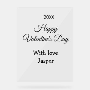 Happy Valentine's day name love simple year stylis Acrylic Sign