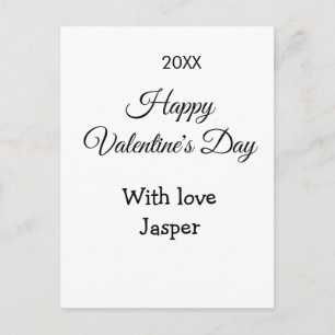 Happy Valentine's day name love simple year stylis Postcard
