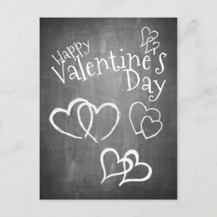Happy Valentine's day on a chalk board Holiday Postcard