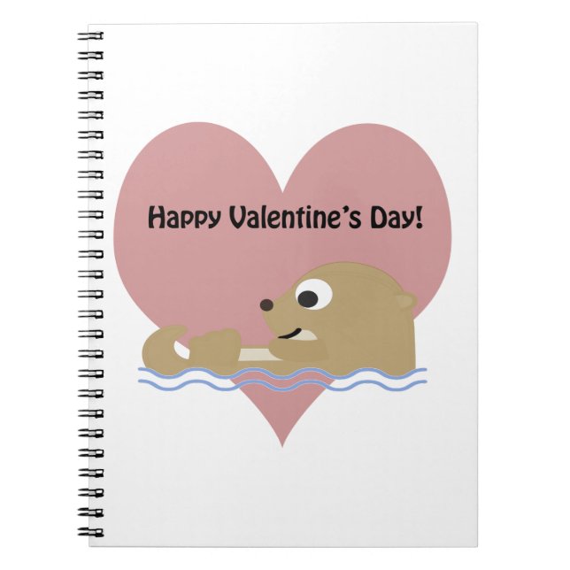 Happy Valentines Day Otter Notebook (Front)