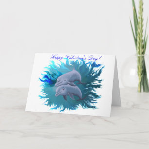 Happy Valentine's Day - Pair of dolphins Holiday Card