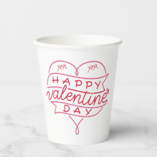 Happy Valentine's Day Paper Cups