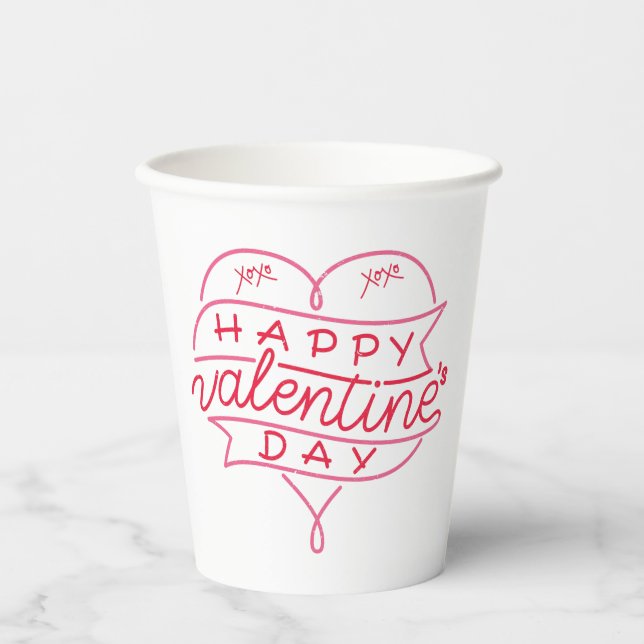 Happy Valentine's Day Paper Cups (Front)