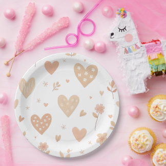  Happy Valentine's Day Paper Plate