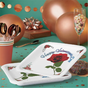 Happy valentine's day paper plate