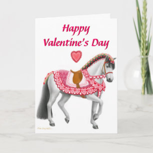Happy Valentines Day Parade Horse Card
