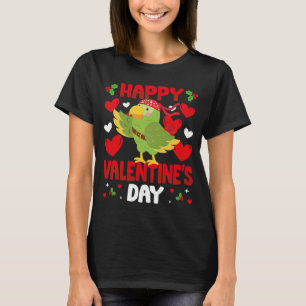 Happy Valentines Day Parrot Heart Love Animal T-Shirt