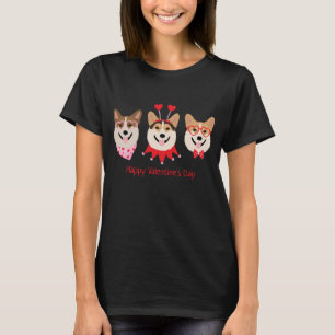 Happy Valentines Day Pembroke Welsh Corgi Dogs T-Shirt