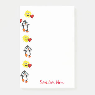 Happy Valentine's Day Penguin  Post it Note