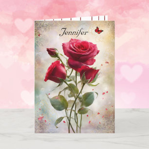 Happy Valentine's Day Personalize Name Holiday Card