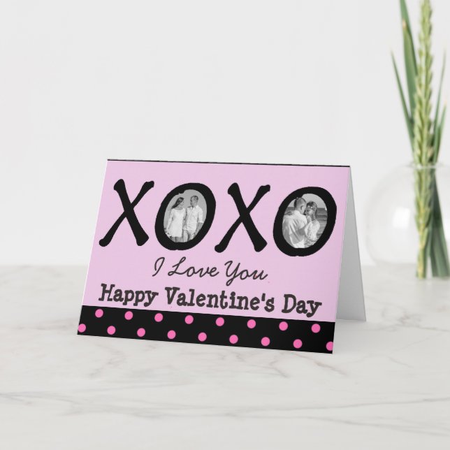 Happy Valentine's Day Personalized Card with Photo (Front)