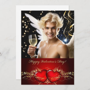Happy Valentine's Day Personalized Gay Twink Holiday Card