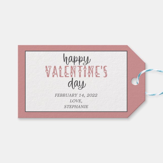 Happy Valentine's Day Personalized Gift Tags (Front (Horizontal))