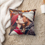 Happy Valentine's Day Personalized Photo & Names Throw Pillow<br><div class="desc">Add your favourite photo of you and your partner to this romantic pillow in the personalize area. You can also add a "holiday greeting,  your names and the date." Sweet romantic gift for Valentine's Day,  an anniversary or wedding.</div>