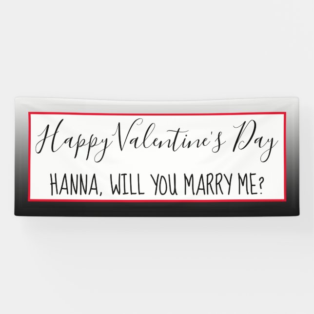 Happy Valentine's Day | Personalized Proposal Sign (Horizontal)