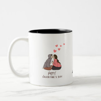 Happy Valentine's Day Photo Holiday Card Two-Tone Coffee Mug