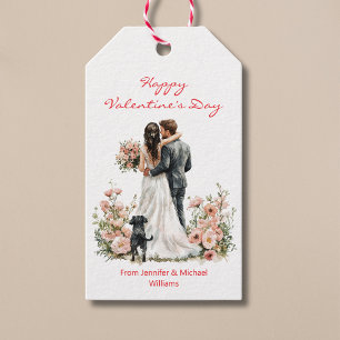 happy valentines day photo illustration newlyweds  gift tags