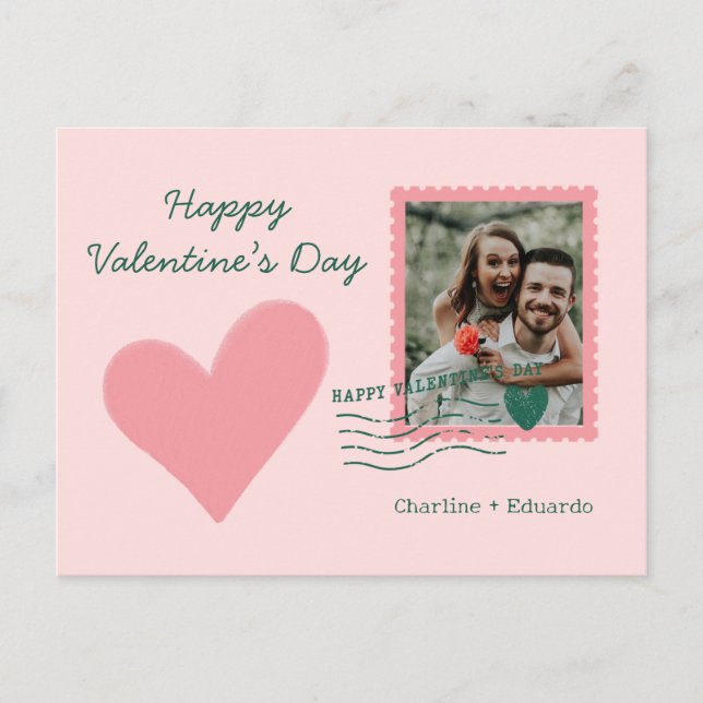 Happy Valentines Day Photo Love Mail Postcard (Front)
