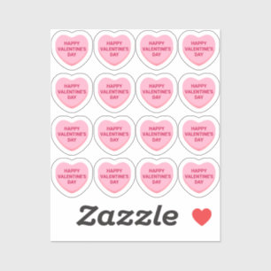 Happy Valentine's Day pink 16 conversation hearts