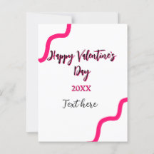 Happy Valentine's day pink black spiral bold lette