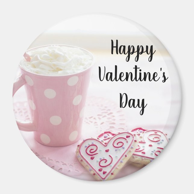 Happy Valentine's Day Pink Gift Magnet (Front)