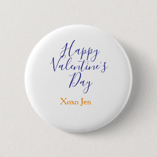 Happy Valentine's day pink purple xoxo love name c 2 Inch Round Button