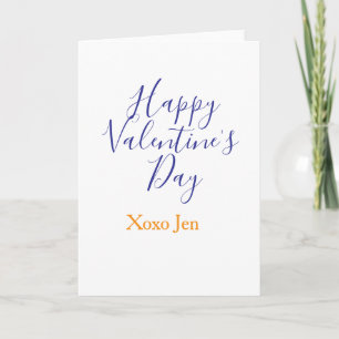 Happy Valentine's day pink purple xoxo love name c Card