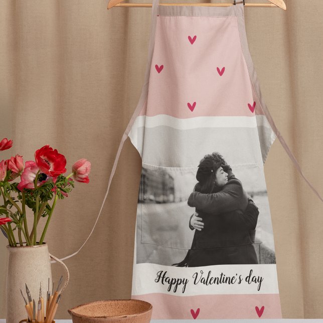 Happy Valentine's Day | Pink & Red Heart | Gift Apron (Creator Uploaded)