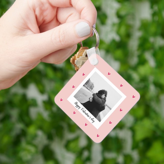 Happy Valentine's Day | Pink & Red Heart | Gift Keychain (Hand)