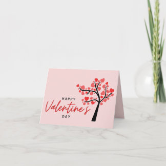 Happy Valentine's Day Pink & Red Hearts  Holiday Card