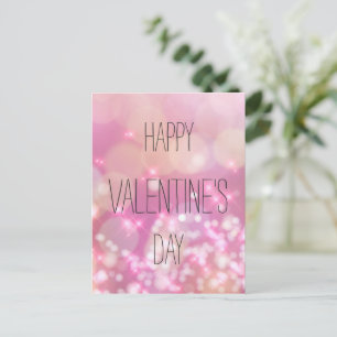 Happy Valentine's Day - Pink Sparkles Postcard