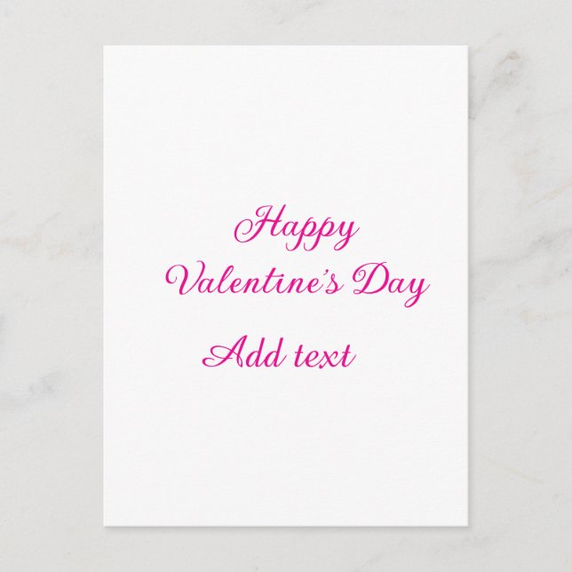 Happy Valentine's day pink text name message Postcard (Front)