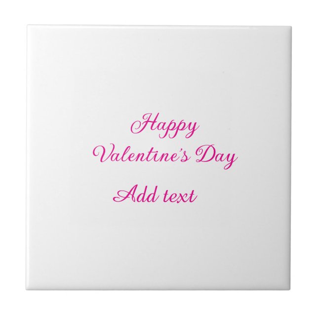 Happy Valentine's day pink text name message Tile (Front)