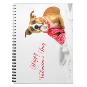 Happy Valentine's Day Pitbull Puppy Notebook