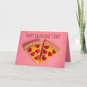 Happy Valentine's Day Pizza Love Slices Humor Holiday Card