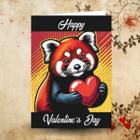 Happy Valentine's Day | Pop Art Red Panda