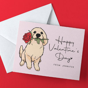 HAPPY VALENTINE'S DAY Puppy With A Flower