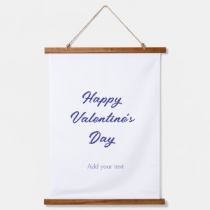 Happy Valentine's day purple name add message text Hanging Tapestry