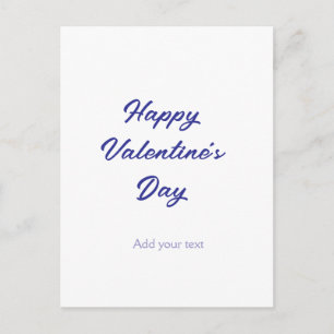 Happy Valentine's day purple name add message text Postcard