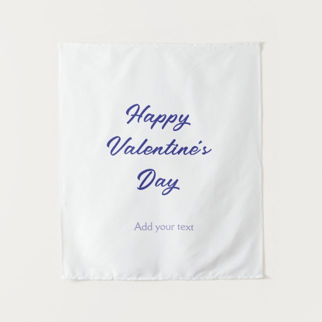 Happy Valentine's day purple name add message text Tapestry (Front)