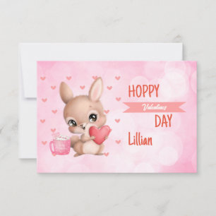 Happy Valentine's Day Rabbit Hearts Personalize  Card
