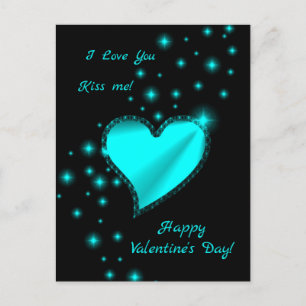 Happy Valentine's Day - Rainbow Heart with Stars Holiday Postcard