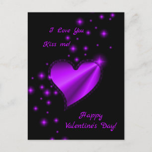 Happy Valentine's Day - Rainbow Heart with Stars Holiday Postcard