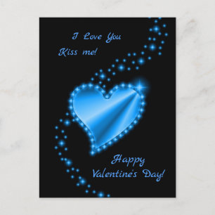 Happy Valentine's Day - Rainbow Heart with Stars Holiday Postcard