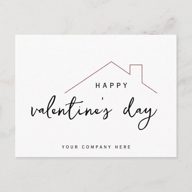Happy Valentine's Day Realty House Postcard (Front)