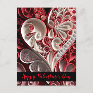 Happy Valentine's Day Red and Pink Hearts Postcard